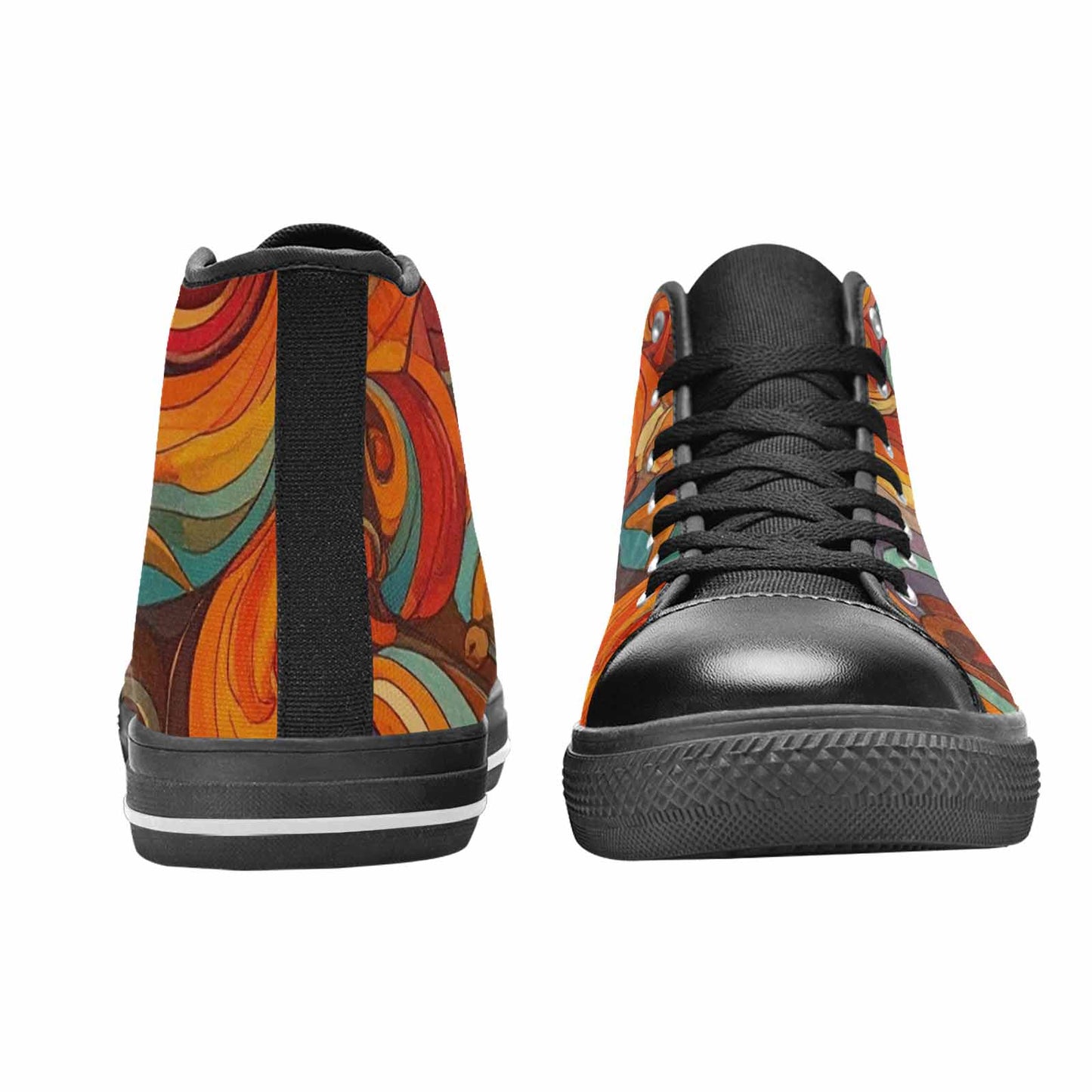 MEN'S Groovy 70S Peace High Top Canvas Neon Fantasy Shoes