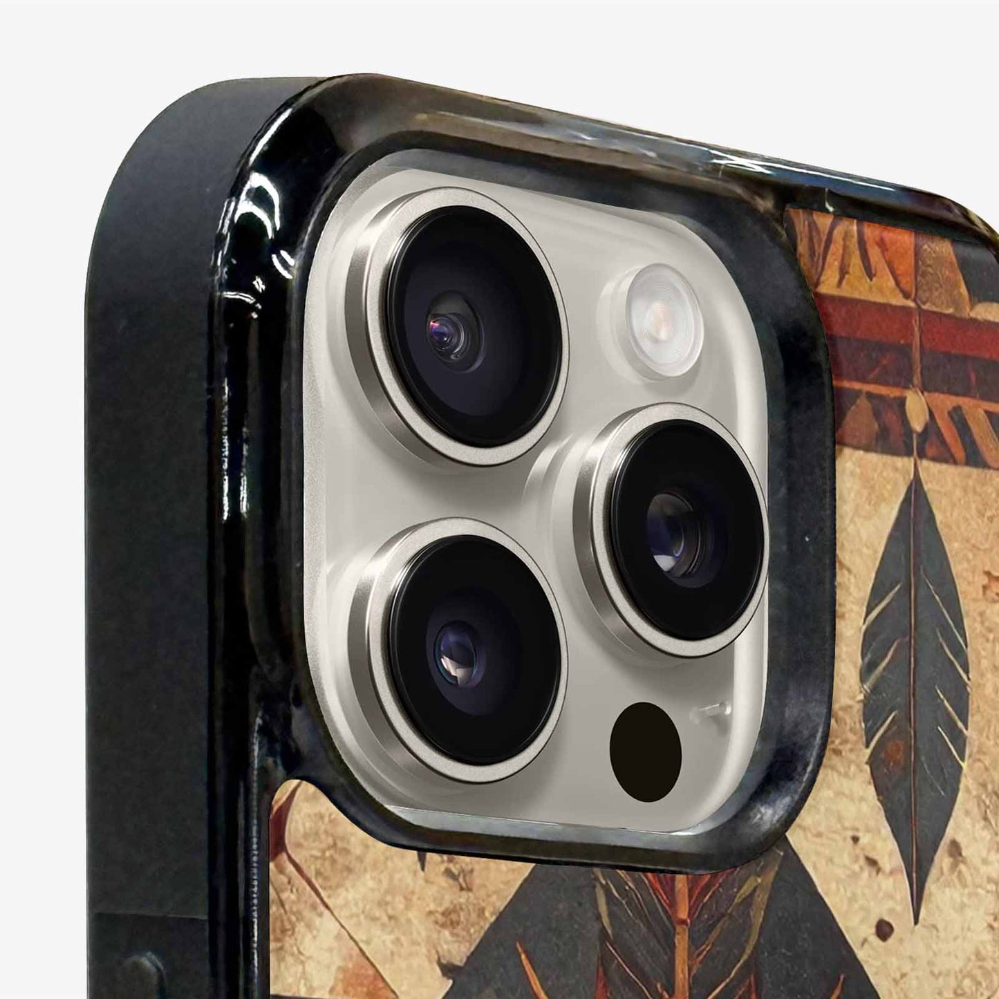iPhone 16 Pro Case — Native American Geometric Pattern Arrows Feathers, Customized Protective Case