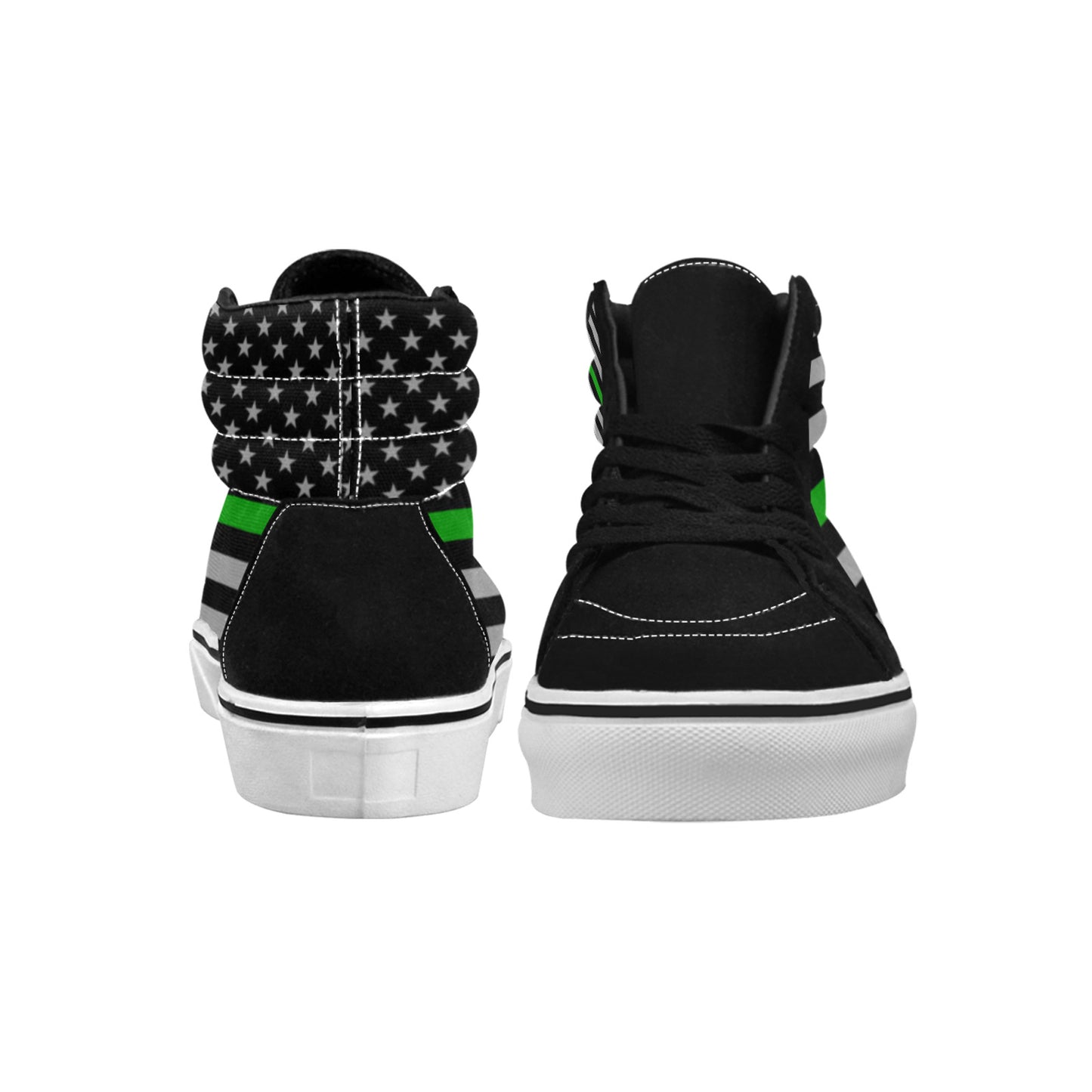 MEN'S Thin Green Line Flag High Top Skateboarding Neon Fantasy Sneakers