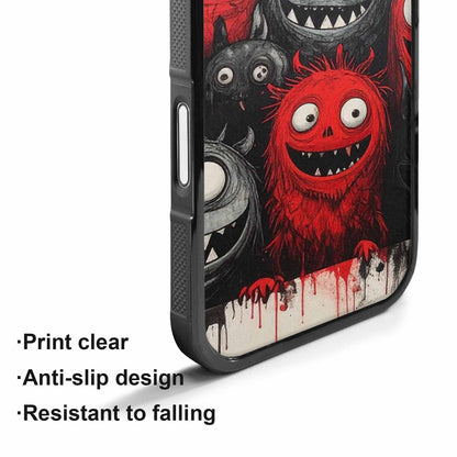 iPhone 17 Case — Black &amp; Red Ink Cartoon Cute, Custom Art Phone Cover