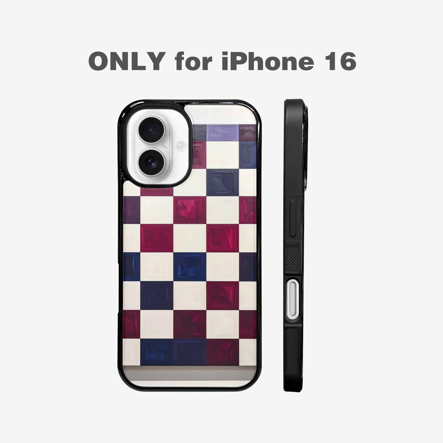 iPhone 16 Case — Checkerboard Print, Unique Phone Case Design