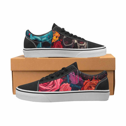 WOMEN'S Skulls Roses Skulls Roses Lace-Up Canvas Grunge Shoes
