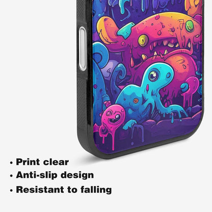 iPhone 16 Plus Case — Overlapping Endlessly No Empty Space Monsters, Custom Made Phone Cover