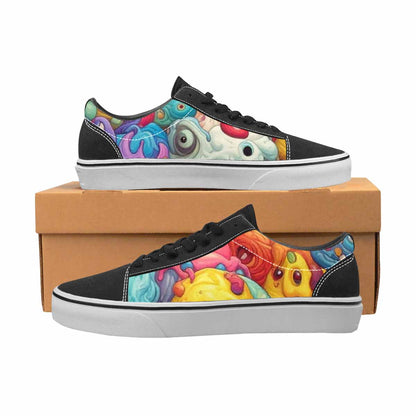 WOMEN'S Melting Ice Cream Monster Lace-Up Canvas Vibrant Chaos Sneakers