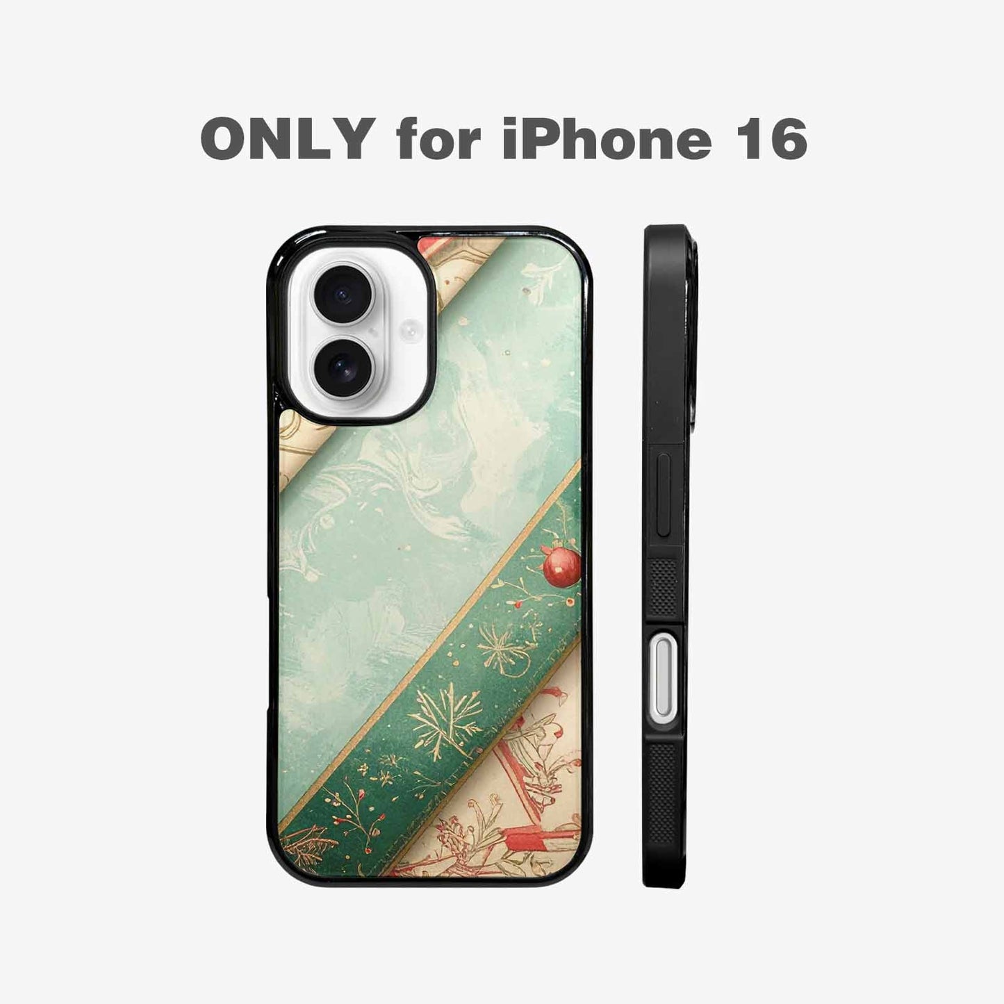 iPhone 16 Case — Christmas Wrapping Paper Pattern Art Wallpaper, Custom Printed Phone Case