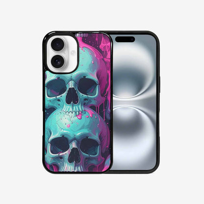 iPhone 16 Case — 1000\'s Of Skulls Overlapping Each Other, Customized Protective Case