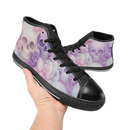 MEN'S Skulls - Pastel High Top Canvas Cottagecore Shoes