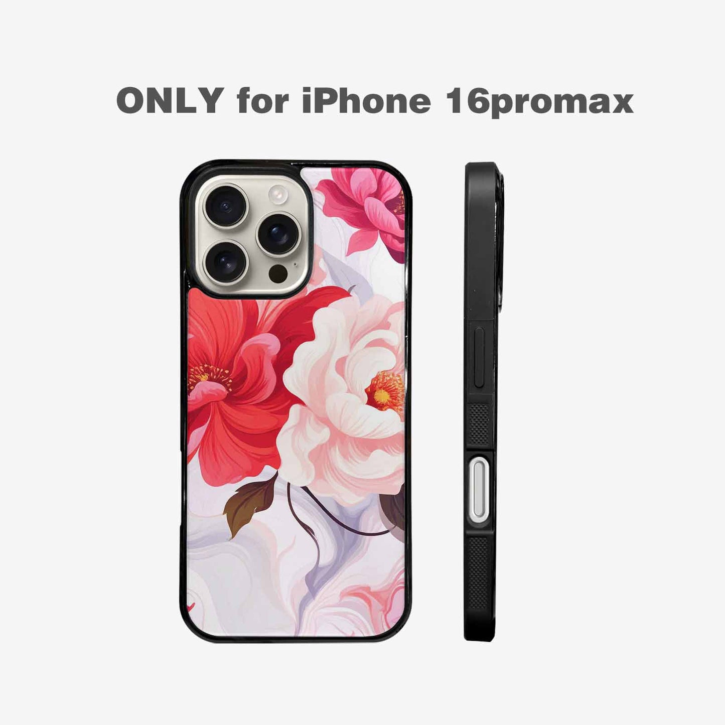 iPhone 16 Pro Max Case — Marble Floral Custom, Custom Art Phone Cover
