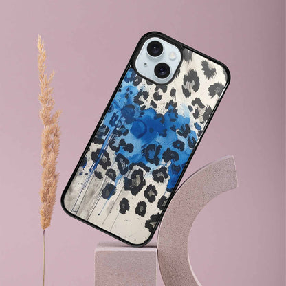 iPhone 15 Plus Case — Animal Print Black Blue Ink Animal, Customized Protective Case