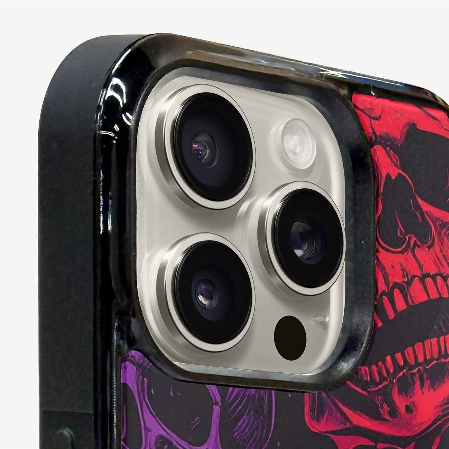 iPhone 16 Pro Case — Red Purple Skeletons Neon Drip Melting, Original Design Phone Case