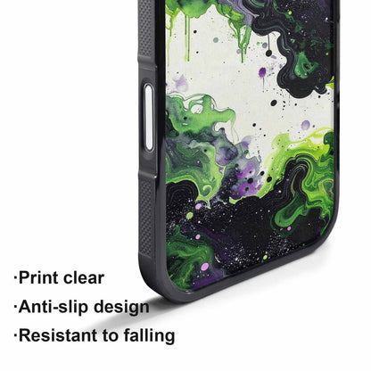iPhone 17 Pro Max Case — Black &amp; Green Ink Galaxy Space, Custom Phone Case