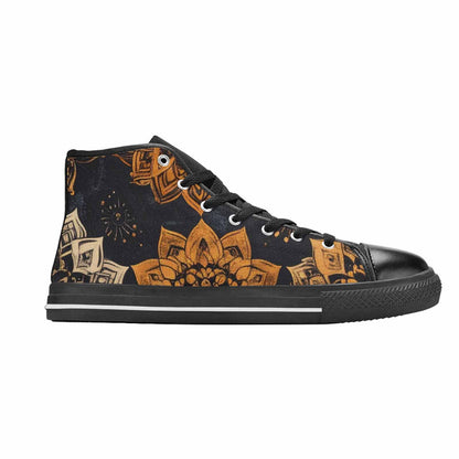 MEN'S Mandala High Top Canvas Dark Academia Custom Sneakers