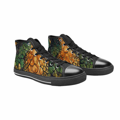 MEN'S Snake Skin Reptile High Top Canvas Aesthetic Custom Shoes