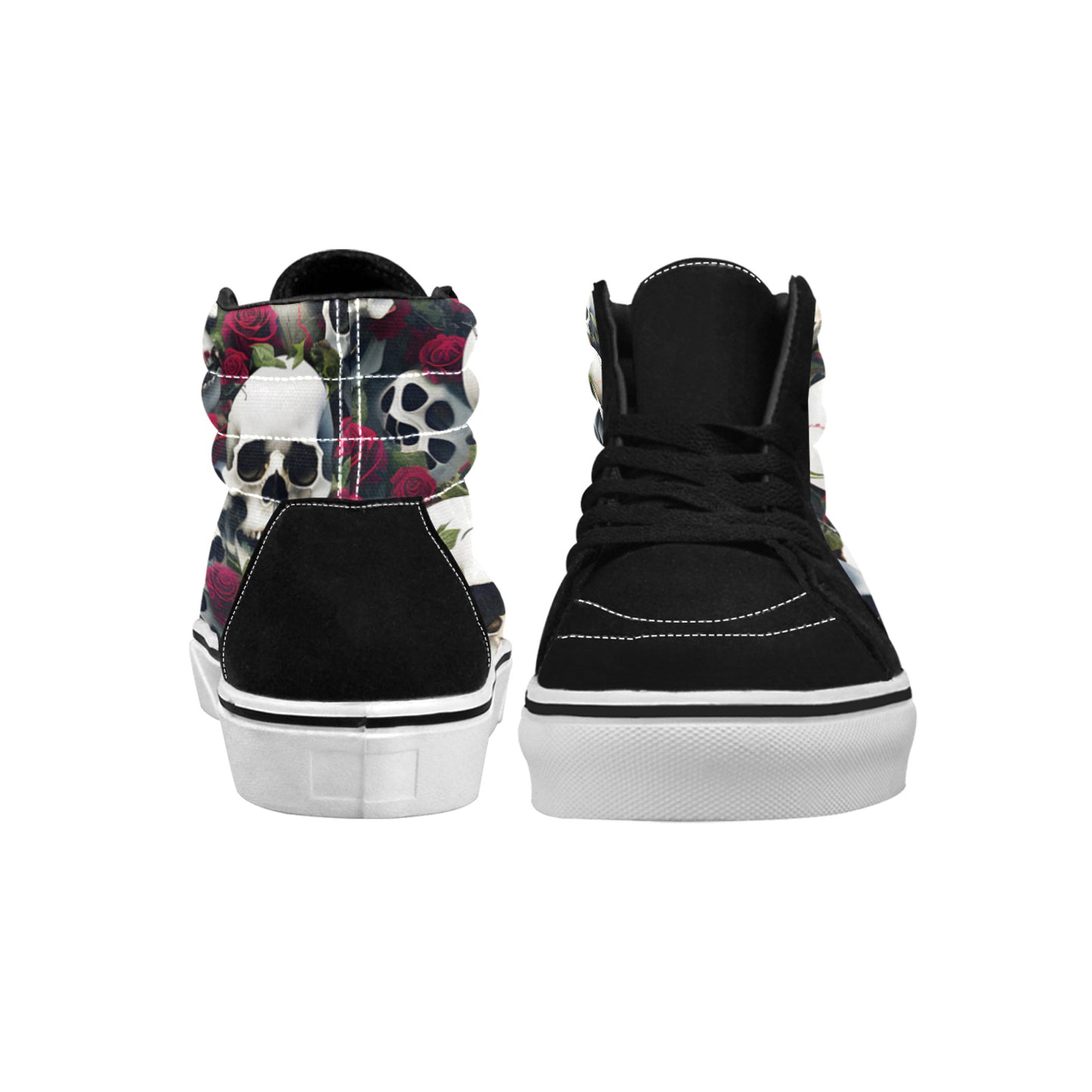 WOMEN'S Rose Skulls Dark 2 High Top Skateboarding Aesthetic Shoes
