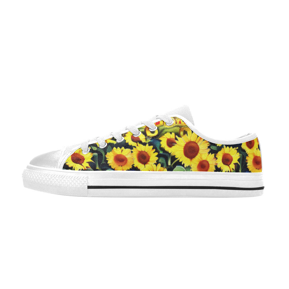 WOMEN'S Sunflowers Art 5 Canvas Vibrant Chaos Sneakers