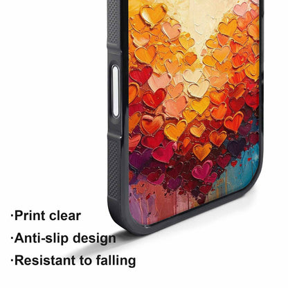 iPhone 17 Pro Max Case — Full Color Vibrant Heart Original Art, Custom Made Phone Cover