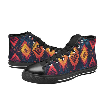 Wild Tribal Ripple 2 Men's High Top Canvas Shoes