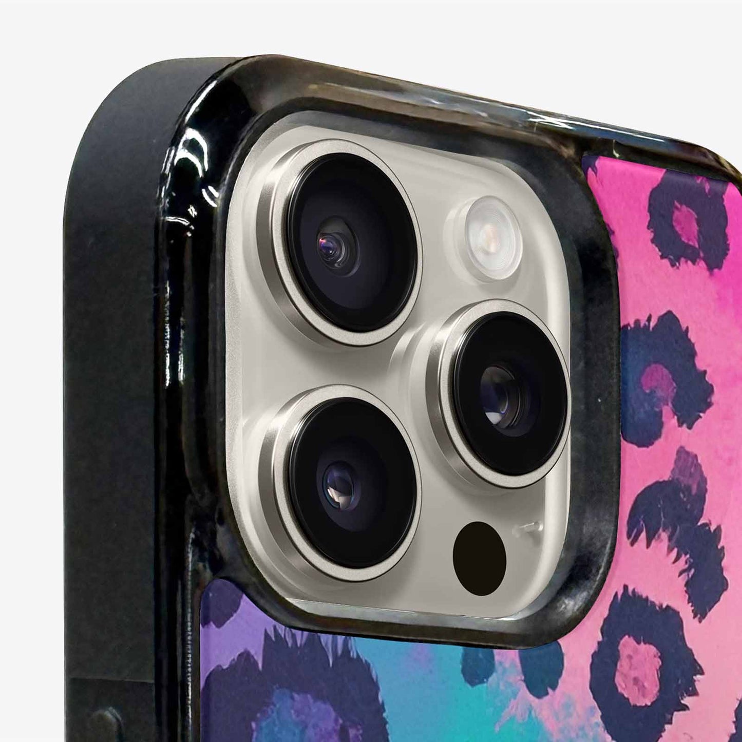 iPhone 16 Pro Max Case — Leopard Neon Pink Teal Airbrush, Customized Protective Case