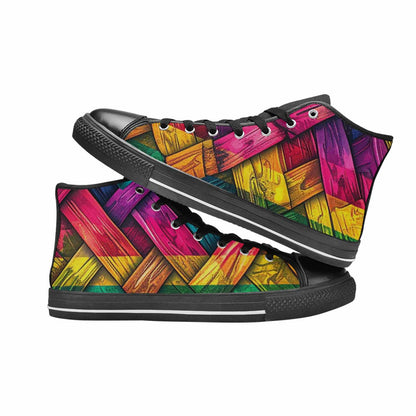 MEN'S Polysexual Flag Color High Top Canvas Surreal Custom Sneakers