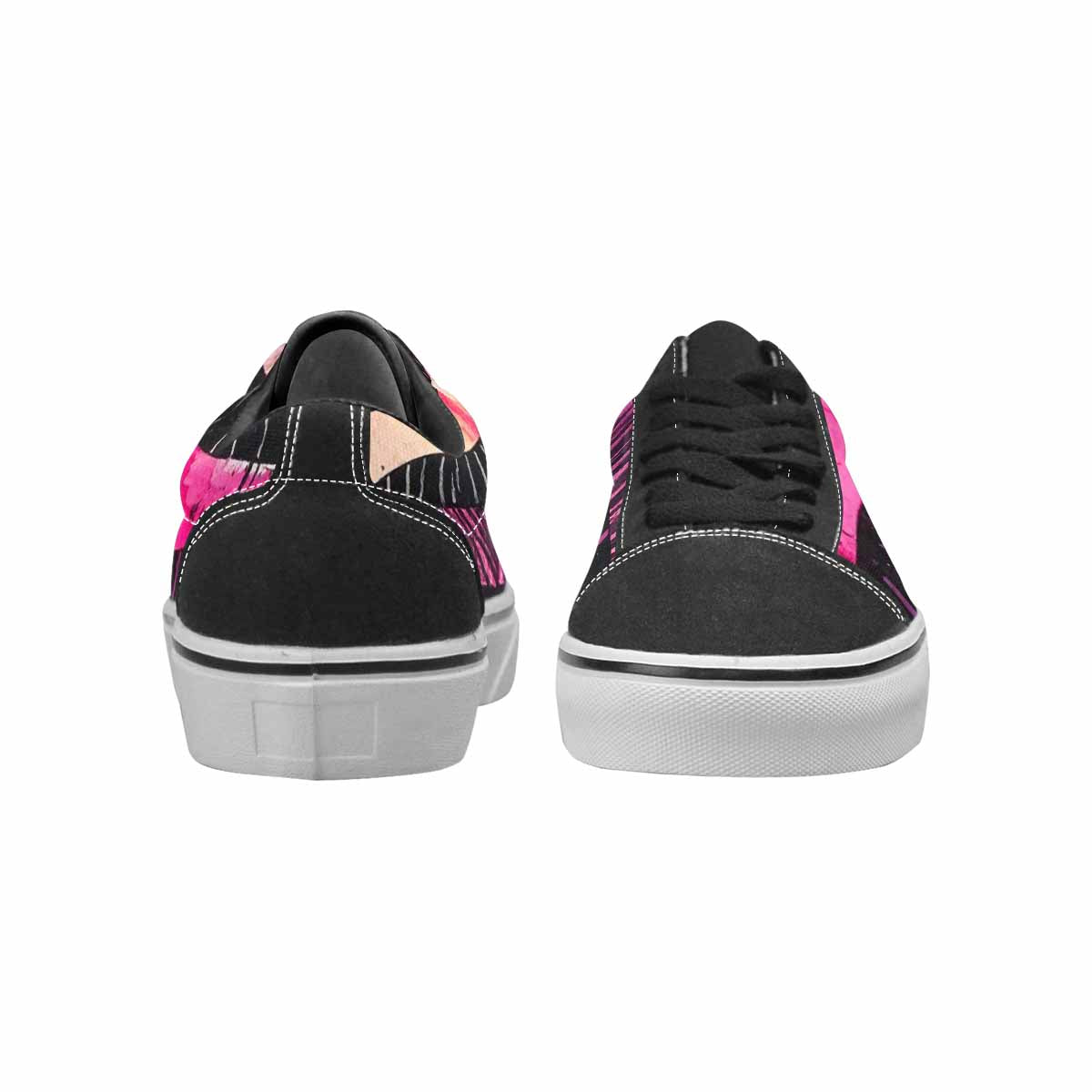 WOMEN'S Zebra Stripe Burst Lace-Up Canvas Vibrant Chaos Custom Sneakers