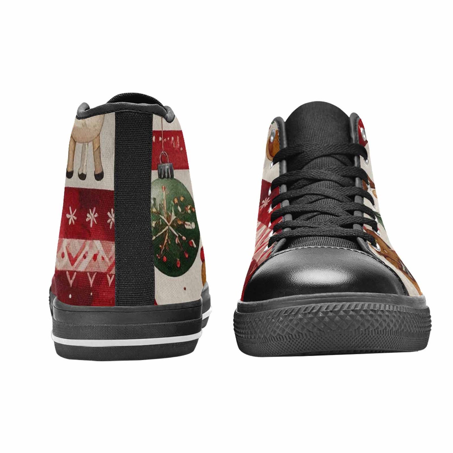 WOMEN'S Christmas Holly Snowflake High Top Canvas Cottagecore Custom Shoes