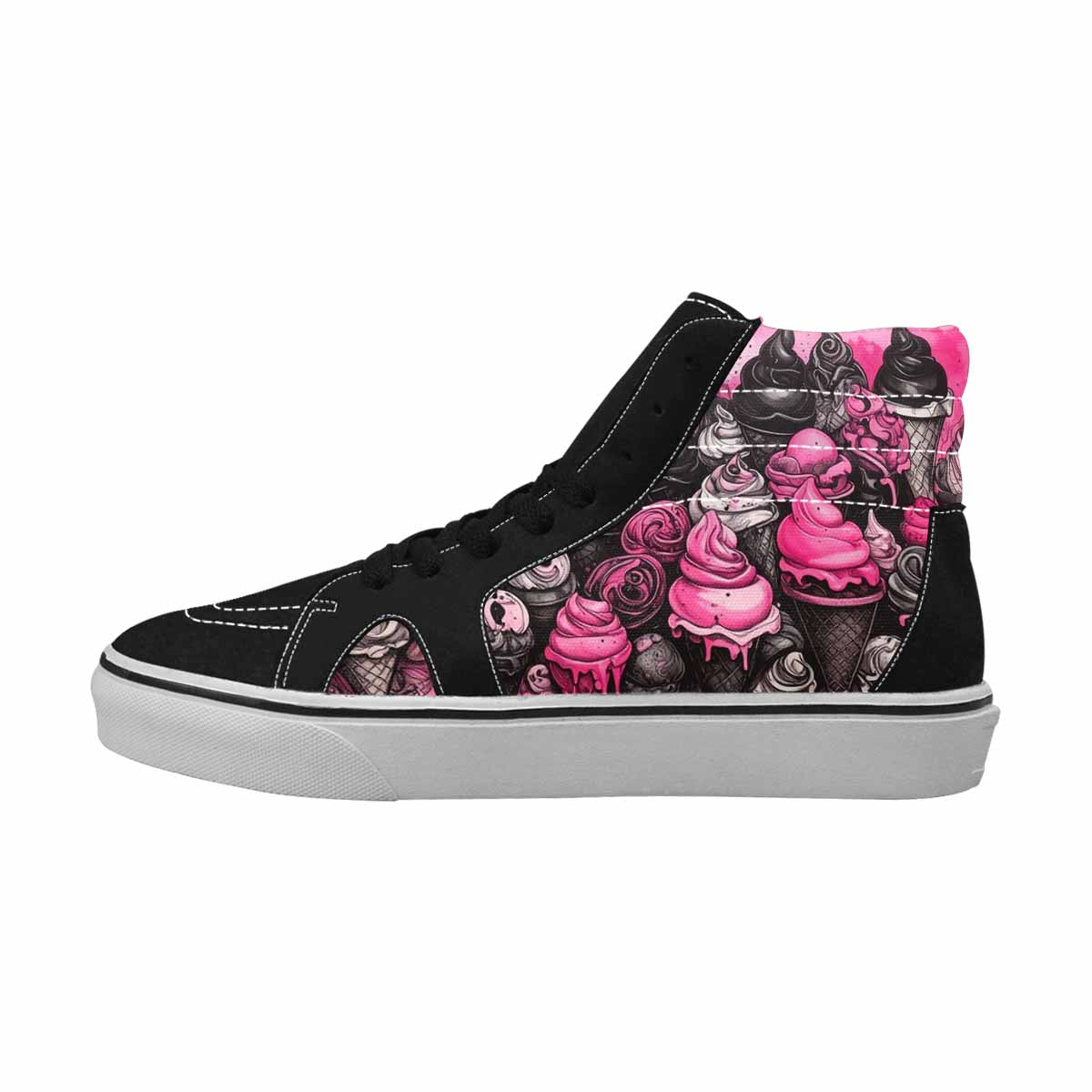 MEN'S Ice Cream Motif High Top Canvas Grunge Custom Shoes
