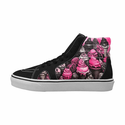 MEN'S Ice Cream Motif High Top Canvas Grunge Custom Shoes