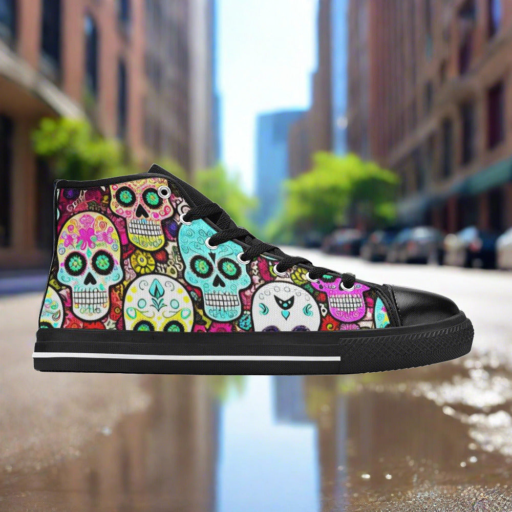 Cyberpunk Magenta Gold Unique MEN Bold Art - Freaky Shoes | Custom Art Sneakers