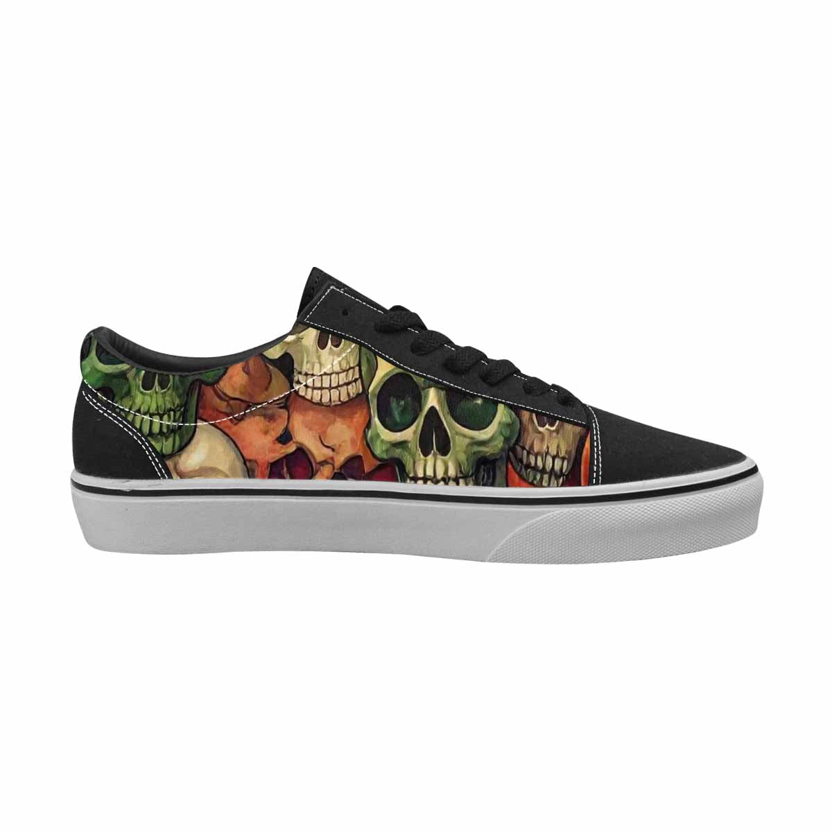 WOMEN'S Skulls Lace-Up Canvas Cottagecore Custom Sneakers