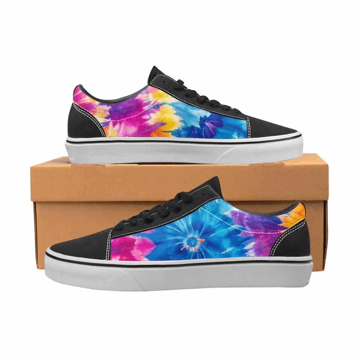MEN'S Tie Dye Swirl Canvas Lace-Up Vibrant Chaos Sneakers