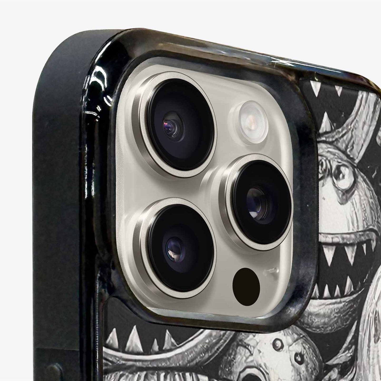 iPhone 16 Pro Max Case — Black And White Monster Face Collage, Unique Phone Case Design