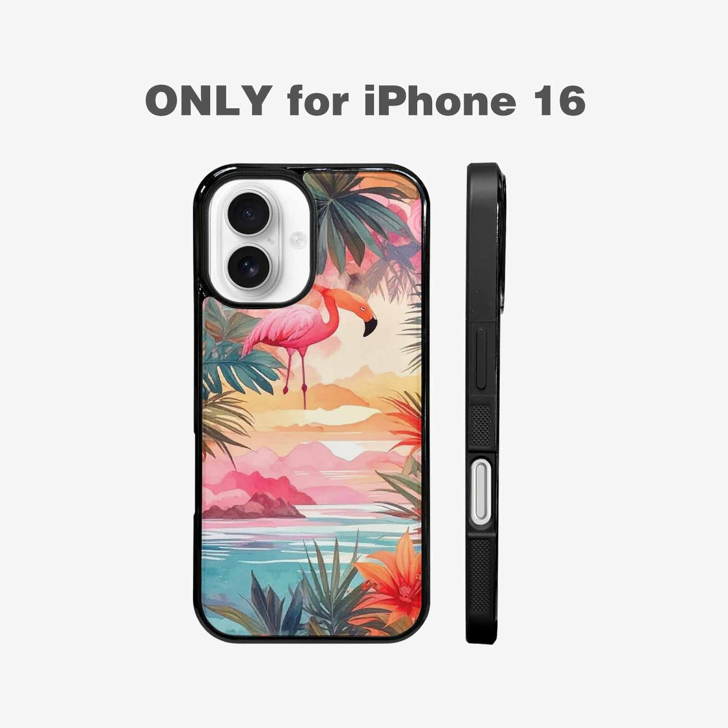 iPhone 16 Case — Flamingo Tropical Flamingo Tropical Pattern Hundreds, Custom Printed Phone Case