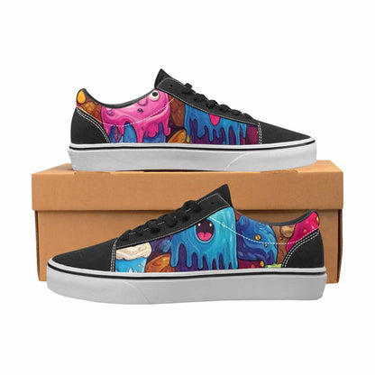 WOMEN'S Melting Ice Cream Monster Lace-Up Canvas Neon Fantasy Custom Shoes