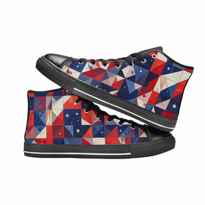 MEN'S American Flag Stars High Top Canvas Dreamcore Custom Sneakers