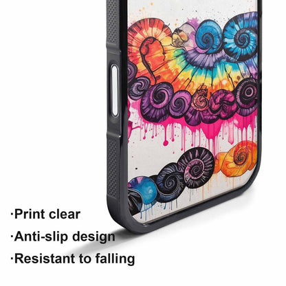 iPhone 17 Pro Case — Tie Dye Swirls Black Pink Tie, Personalized Phone Case