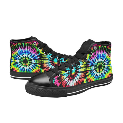 MEN'S Cc Tie Dye Art High Top Canvas Neon Fantasy Sneakers