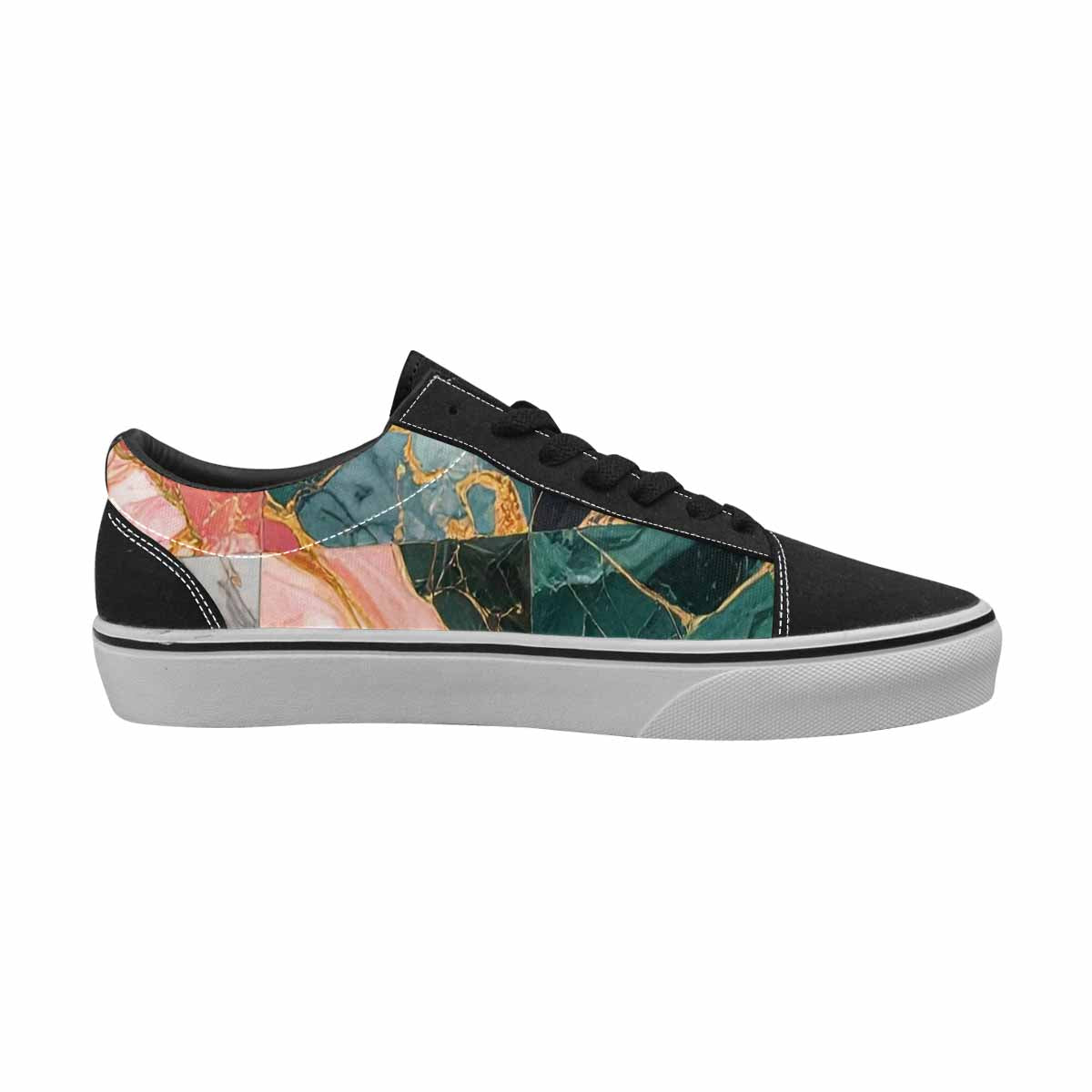 WOMEN'S Marble Stone Texture Canvas Lace-Up Surreal Shoes