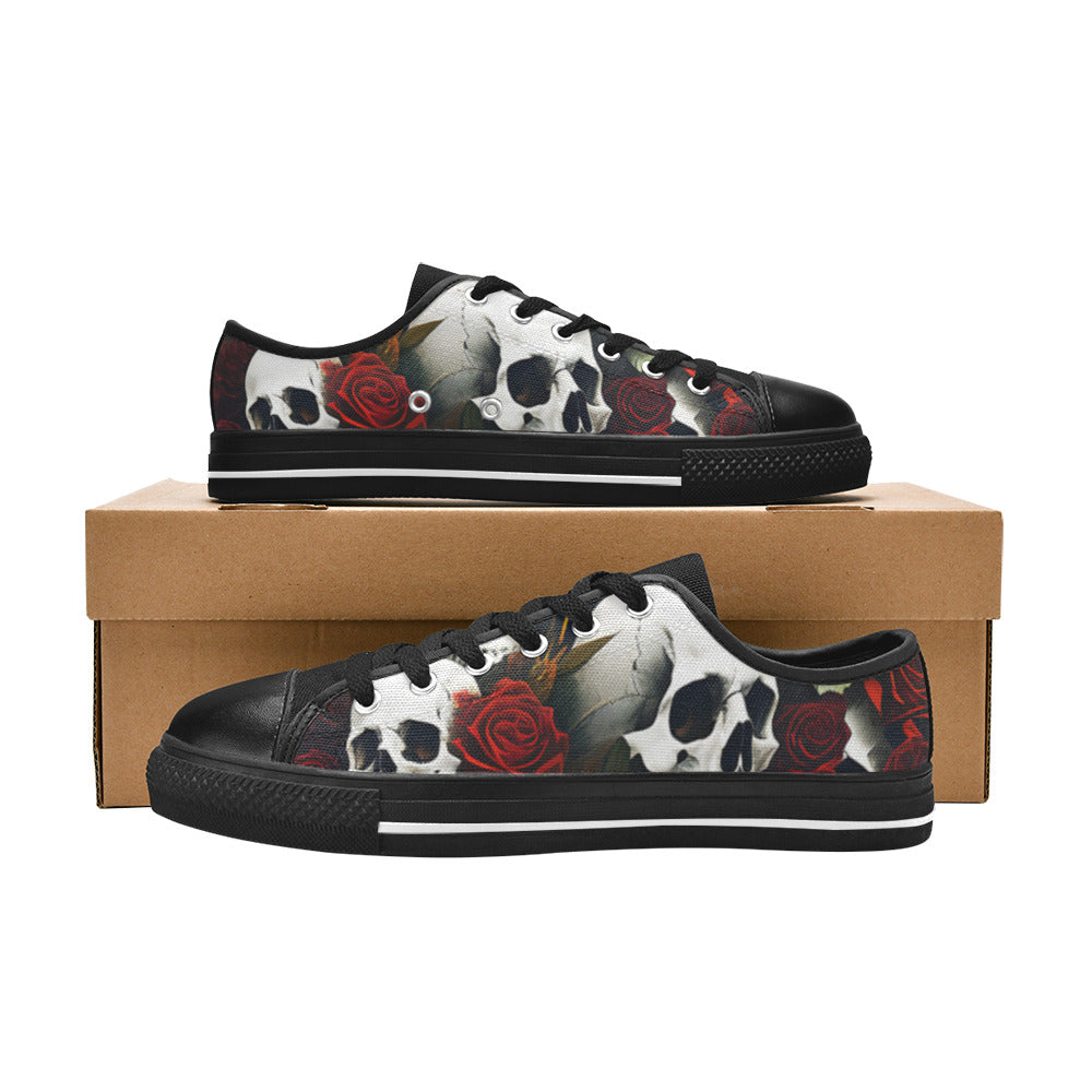 MEN'S Rose Skulls Dark 6 Canvas Y2K Shoes