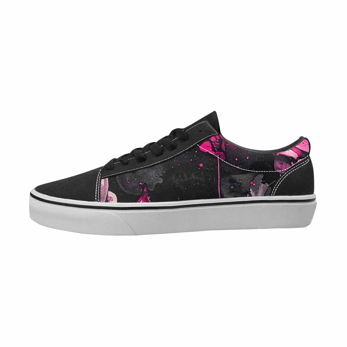 WOMEN'S Ice Cream Black & Pink Ink Canvas Artist-designed Vibrant Chaos Custom Streetwear Shoes