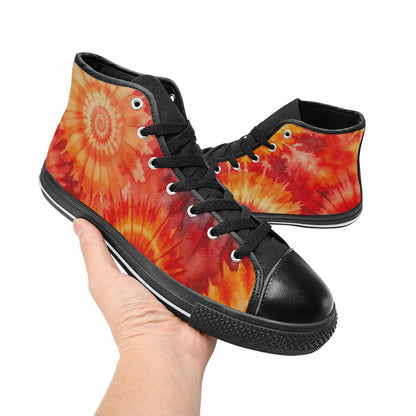 MEN'S Tie Dye - High Top Canvas Dark Academia Custom Shoes