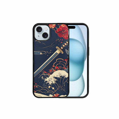 iPhone 15 Plus Case — Samurai Art Repeat Pattern, Custom Art Phone Cover