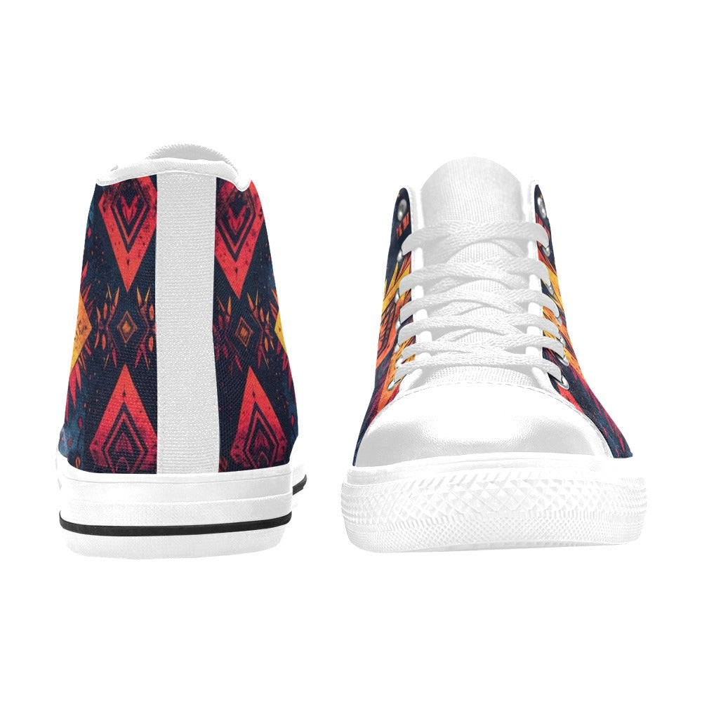 Wild Tribal Ripple 2 Men's High Top Canvas Shoes