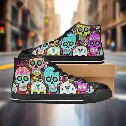 Aurora Borealis Orange Black Custom Bold Art - Freaky Shoes