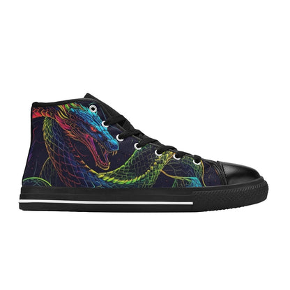 KIDS' Electric Serpent Dream High Top Canvas Dark Academia Sneakers