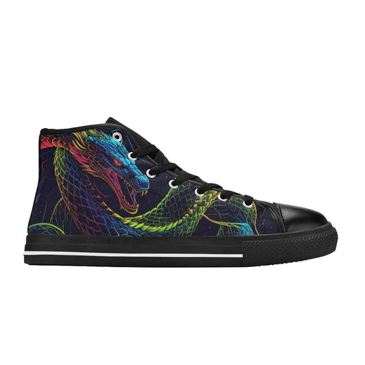 KIDS' Electric Serpent Dream High Top Canvas Dark Academia Sneakers