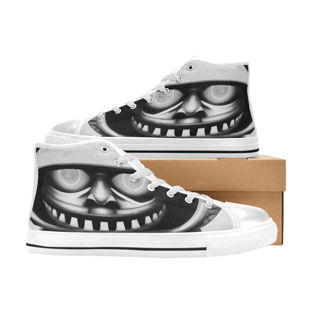 MEN'S Cc Space Dude Grey High Top Canvas Neon Fantasy Custom Sneakers