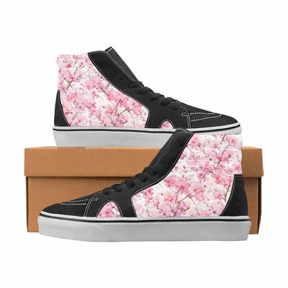 WOMEN'S Cherry Blossom High Top Canvas Boutique Cottagecore Custom Shoes