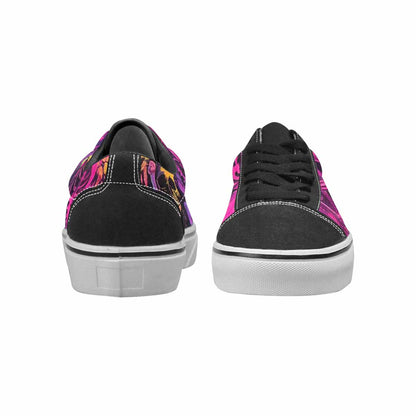 WOMEN'S Skeletons  Neon Pink Lace-Up Canvas Dark Academia Custom Sneakers