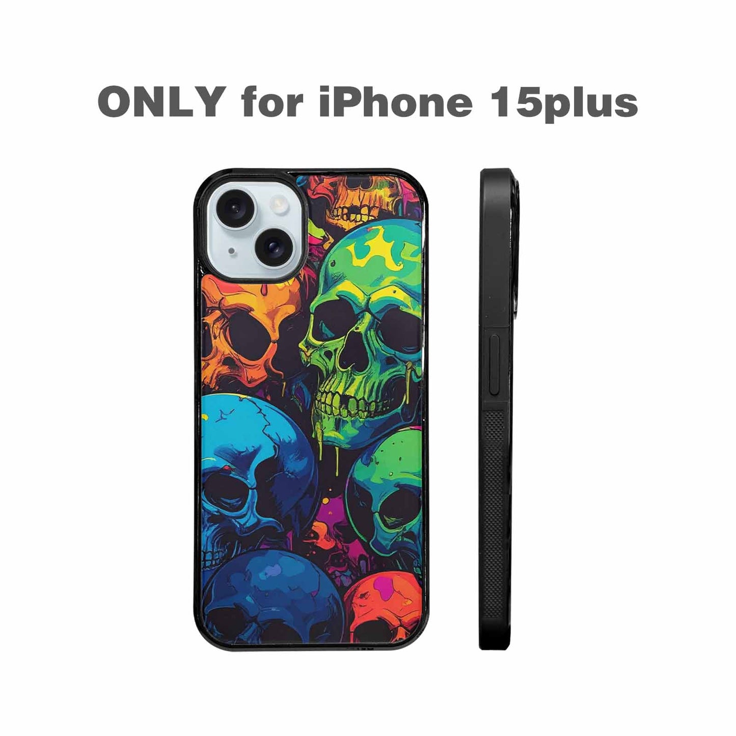 iPhone 15 Plus Case — 1000s Of Skulls Digital Camo Drip, Custom Made Phone Cover
