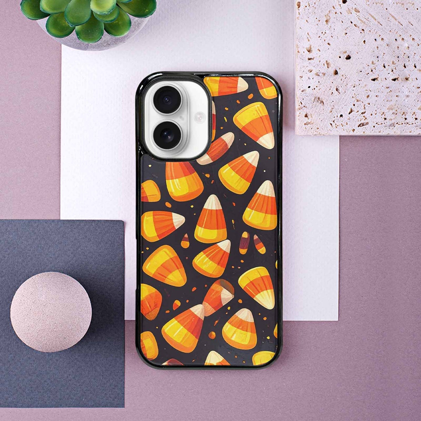 iPhone 16 Case — Halloween Candy Corn, Custom Phone Case